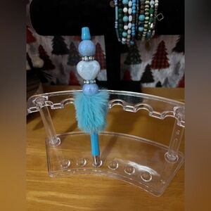 ✨New✨ Hand Beaded Pom Pom Pen 💙